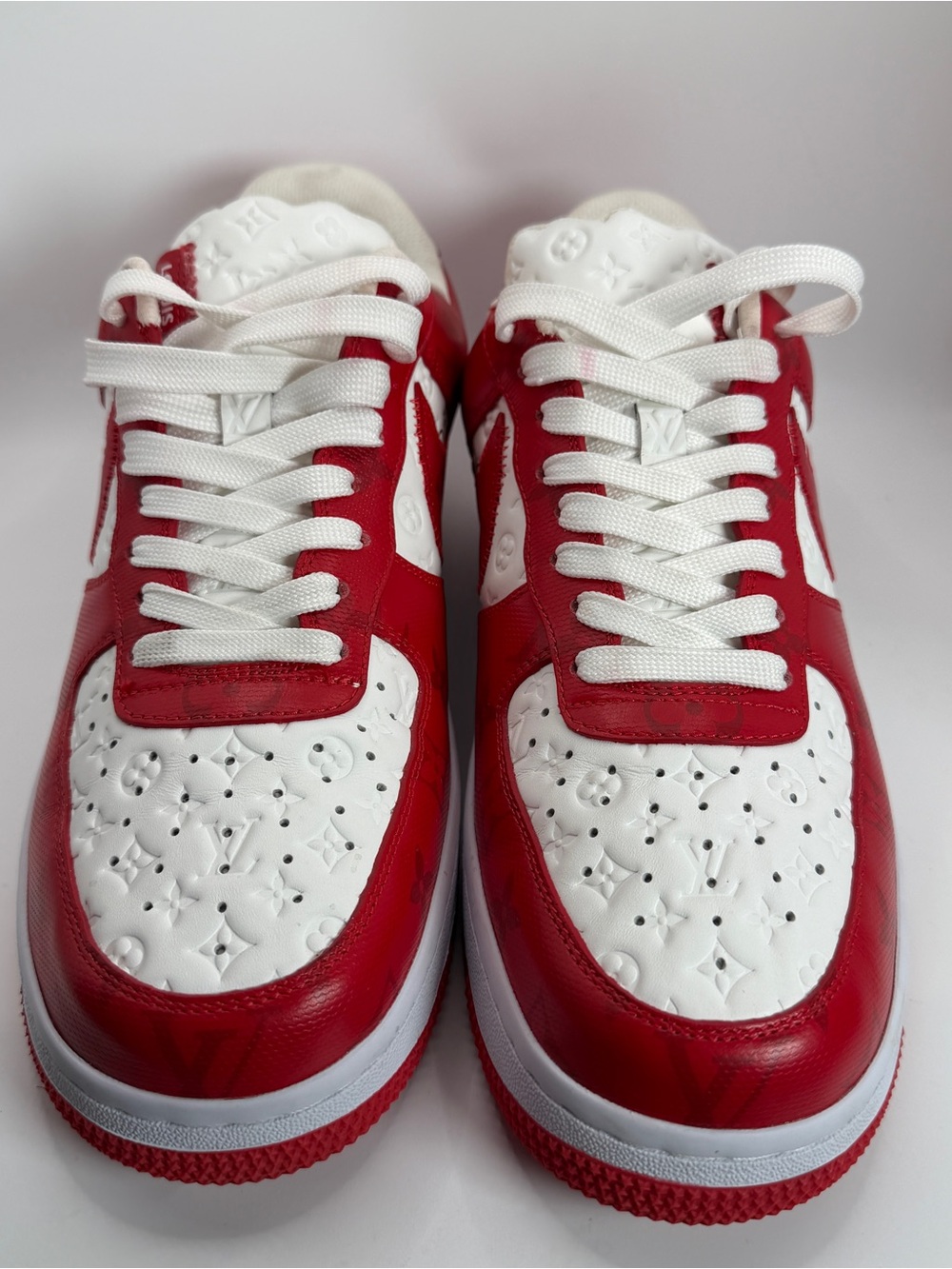 Louis Vuitton x Nike Air Force 1 Low White Red Virgil Abloh Men’s Size 9 - Picture 3 of 16